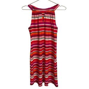 Jude Connally Striped Sleeveless Keyhole Retro Dress Size XS